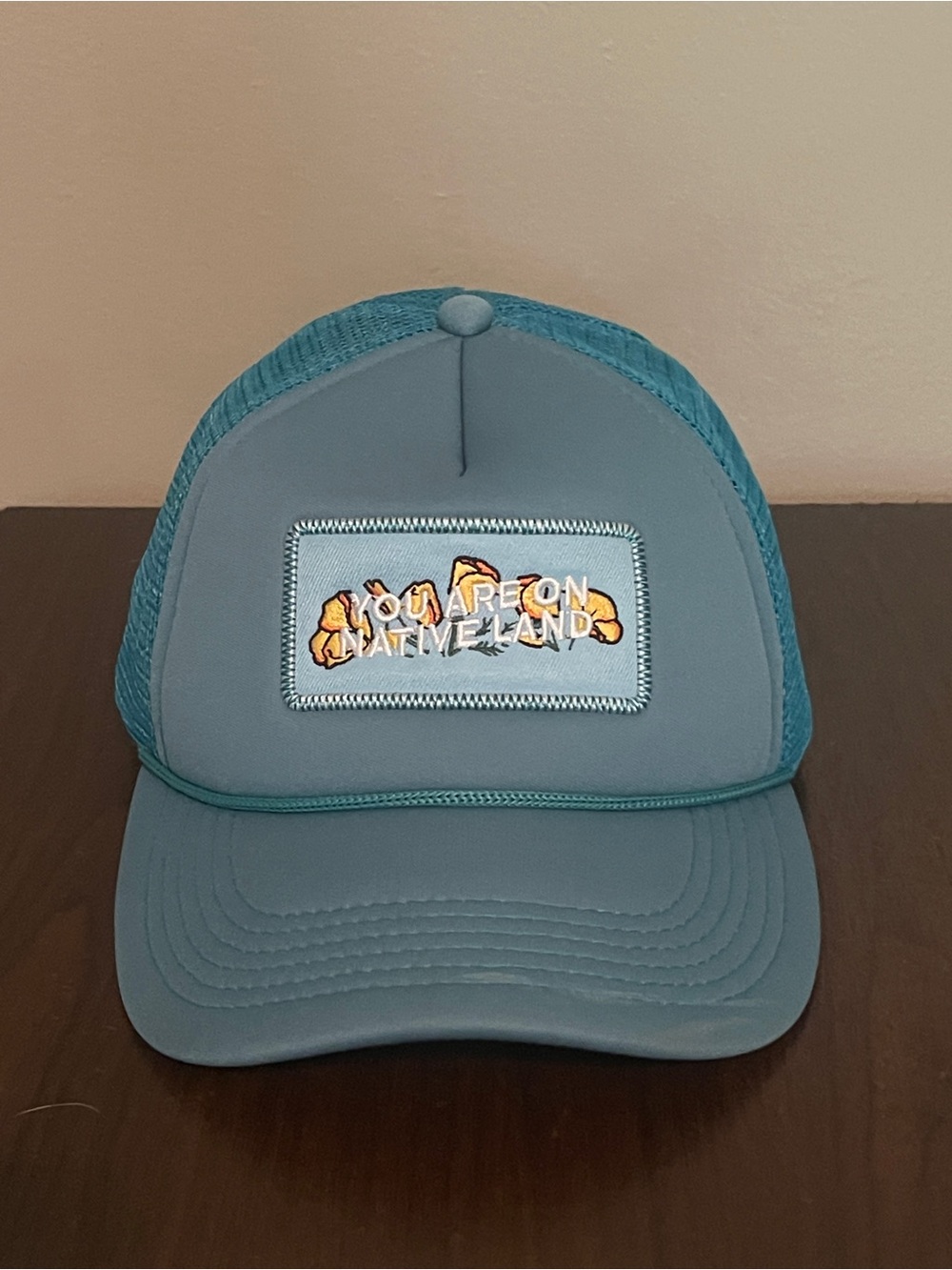 Blue Trucker Patch Cap - You Are On Native Land